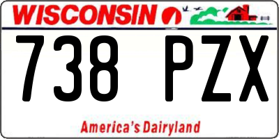 WI license plate 738PZX