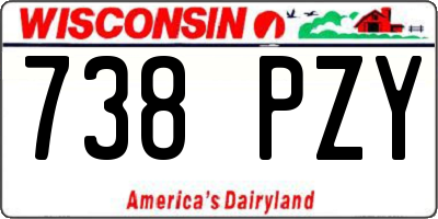WI license plate 738PZY