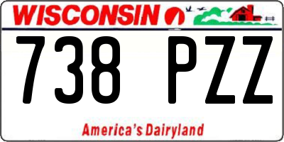 WI license plate 738PZZ