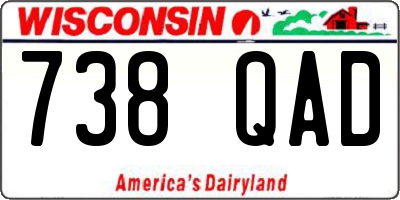 WI license plate 738QAD
