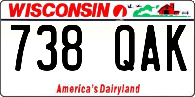 WI license plate 738QAK