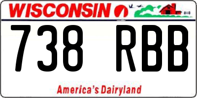 WI license plate 738RBB