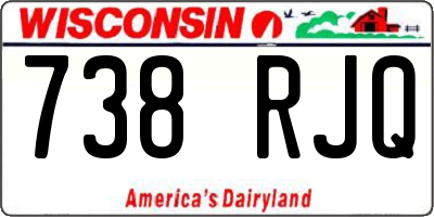 WI license plate 738RJQ