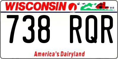 WI license plate 738RQR