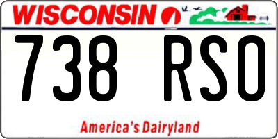 WI license plate 738RSO