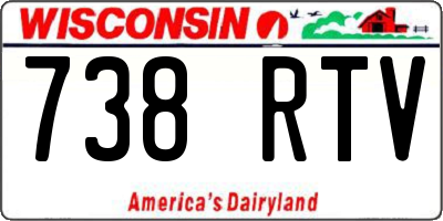 WI license plate 738RTV