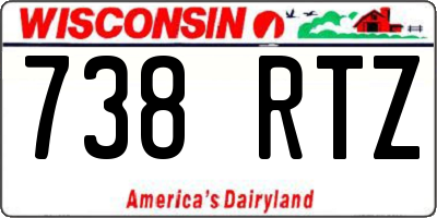 WI license plate 738RTZ