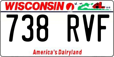 WI license plate 738RVF