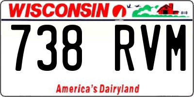 WI license plate 738RVM
