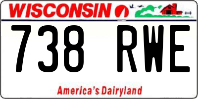 WI license plate 738RWE