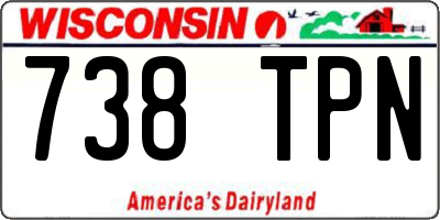 WI license plate 738TPN