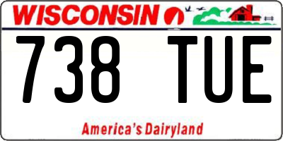 WI license plate 738TUE