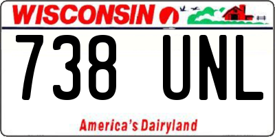 WI license plate 738UNL