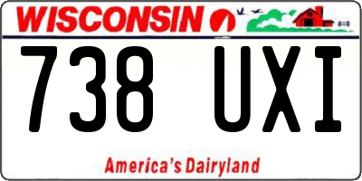 WI license plate 738UXI