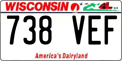 WI license plate 738VEF