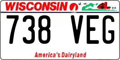 WI license plate 738VEG