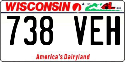WI license plate 738VEH