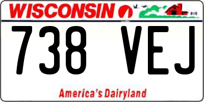 WI license plate 738VEJ