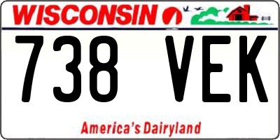 WI license plate 738VEK