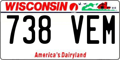 WI license plate 738VEM