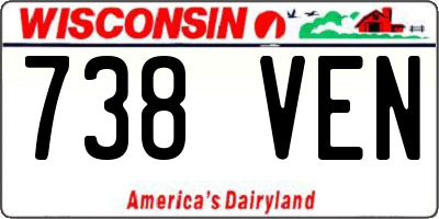 WI license plate 738VEN