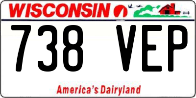 WI license plate 738VEP