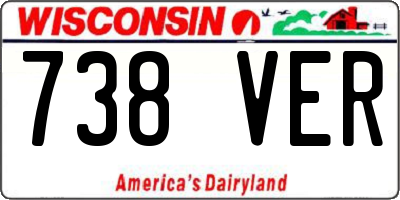 WI license plate 738VER