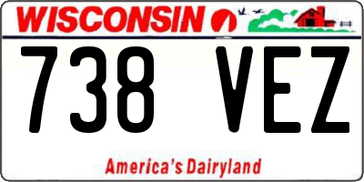WI license plate 738VEZ