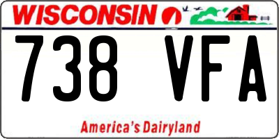 WI license plate 738VFA