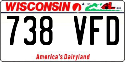 WI license plate 738VFD