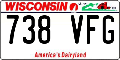 WI license plate 738VFG