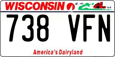 WI license plate 738VFN