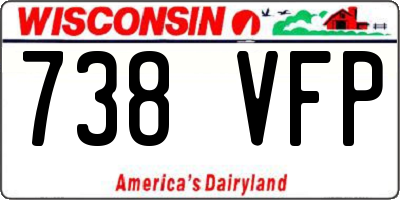 WI license plate 738VFP