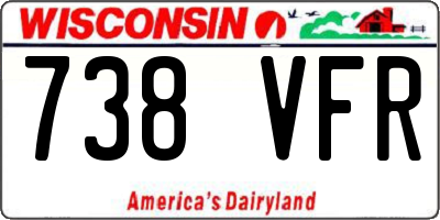 WI license plate 738VFR