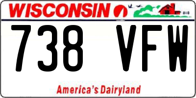 WI license plate 738VFW