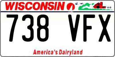 WI license plate 738VFX