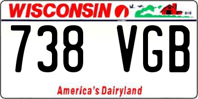 WI license plate 738VGB