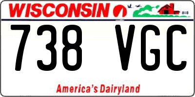 WI license plate 738VGC