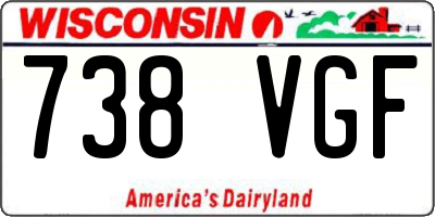 WI license plate 738VGF