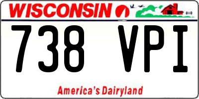 WI license plate 738VPI