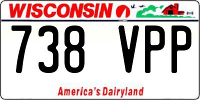 WI license plate 738VPP