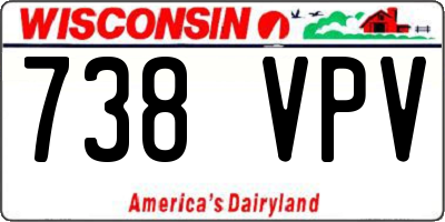 WI license plate 738VPV