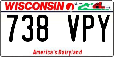 WI license plate 738VPY