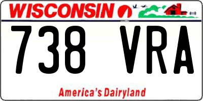 WI license plate 738VRA