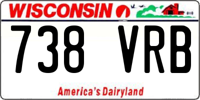 WI license plate 738VRB