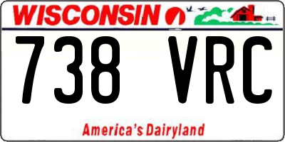 WI license plate 738VRC