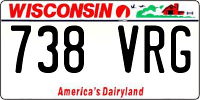 WI license plate 738VRG