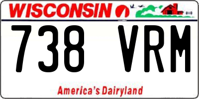 WI license plate 738VRM