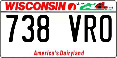 WI license plate 738VRO