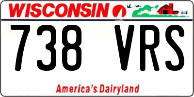 WI license plate 738VRS